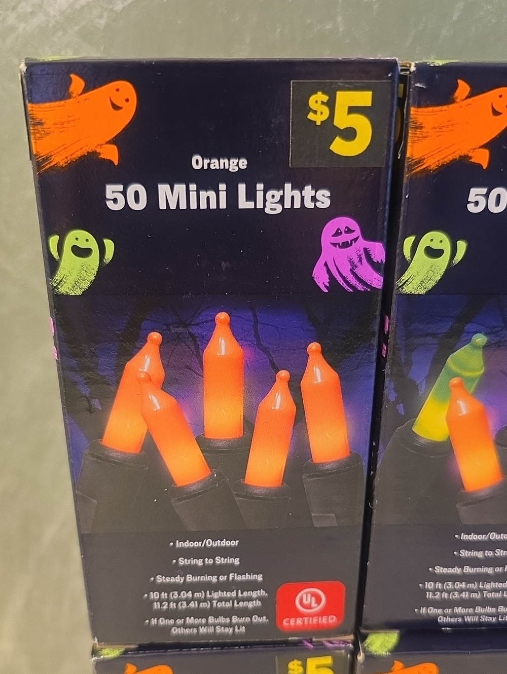 6 Boxes 50 Mini Halloween Lights - Indoor & Outdoor Steady Or Flashing New - Picture 3 of 6